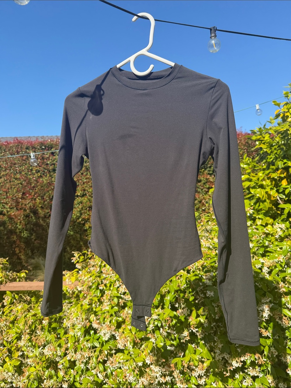 SKIMS Black Long Sleeve Bodysuit
